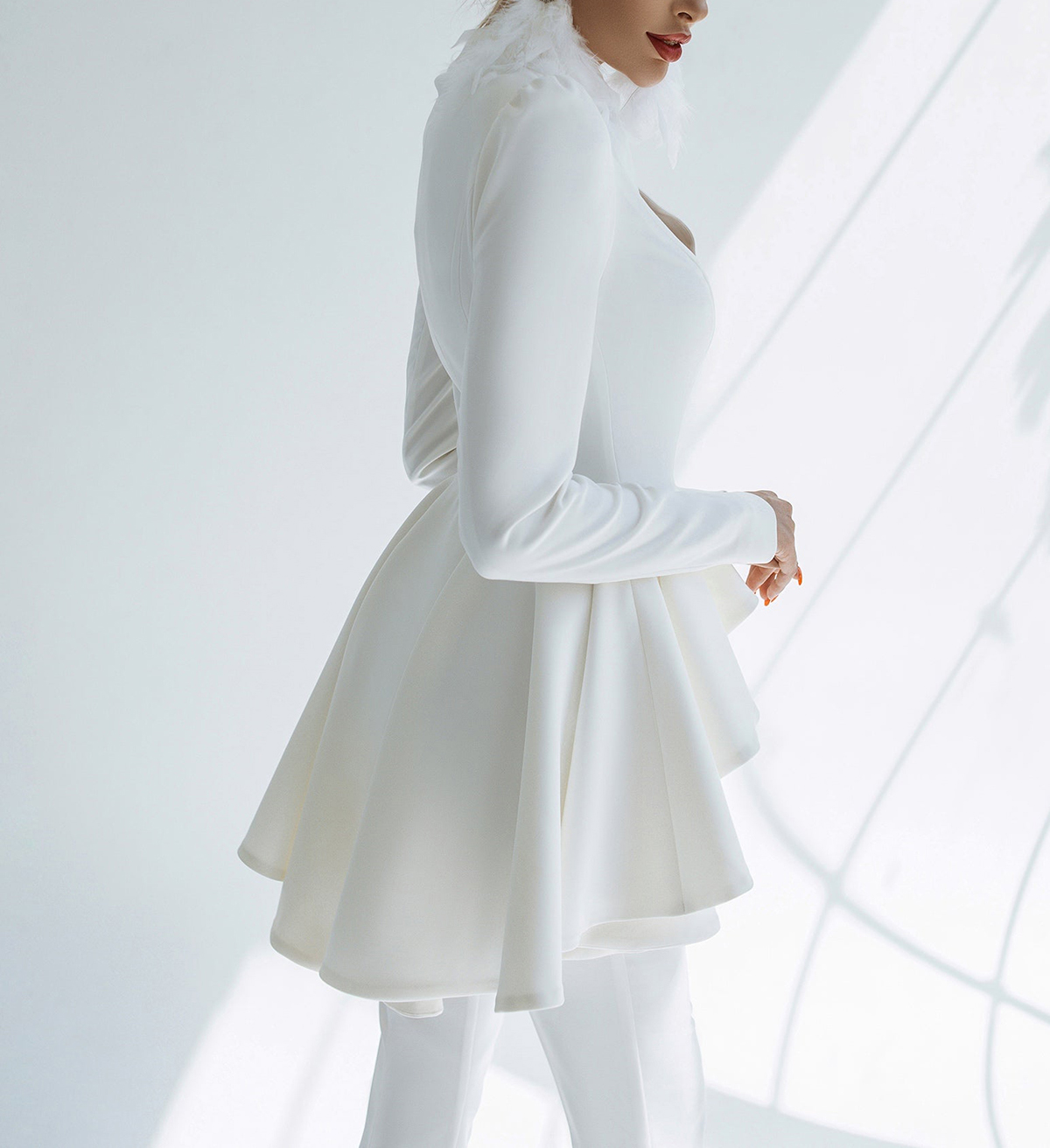 Tiered Ruffles Women Pants Suits Slim Fit Long Sleeve Trousers Sets High Streetwear Work Business Wear 2 Pieces