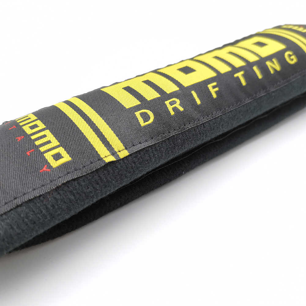 Safety Belts Accessories VEHICAR 2PCS Cotton Seat Belt Cover MOMO Style Racing Car Modified Car Seatbelt Safety Belt Cover Shoulder Pads Cover Univers