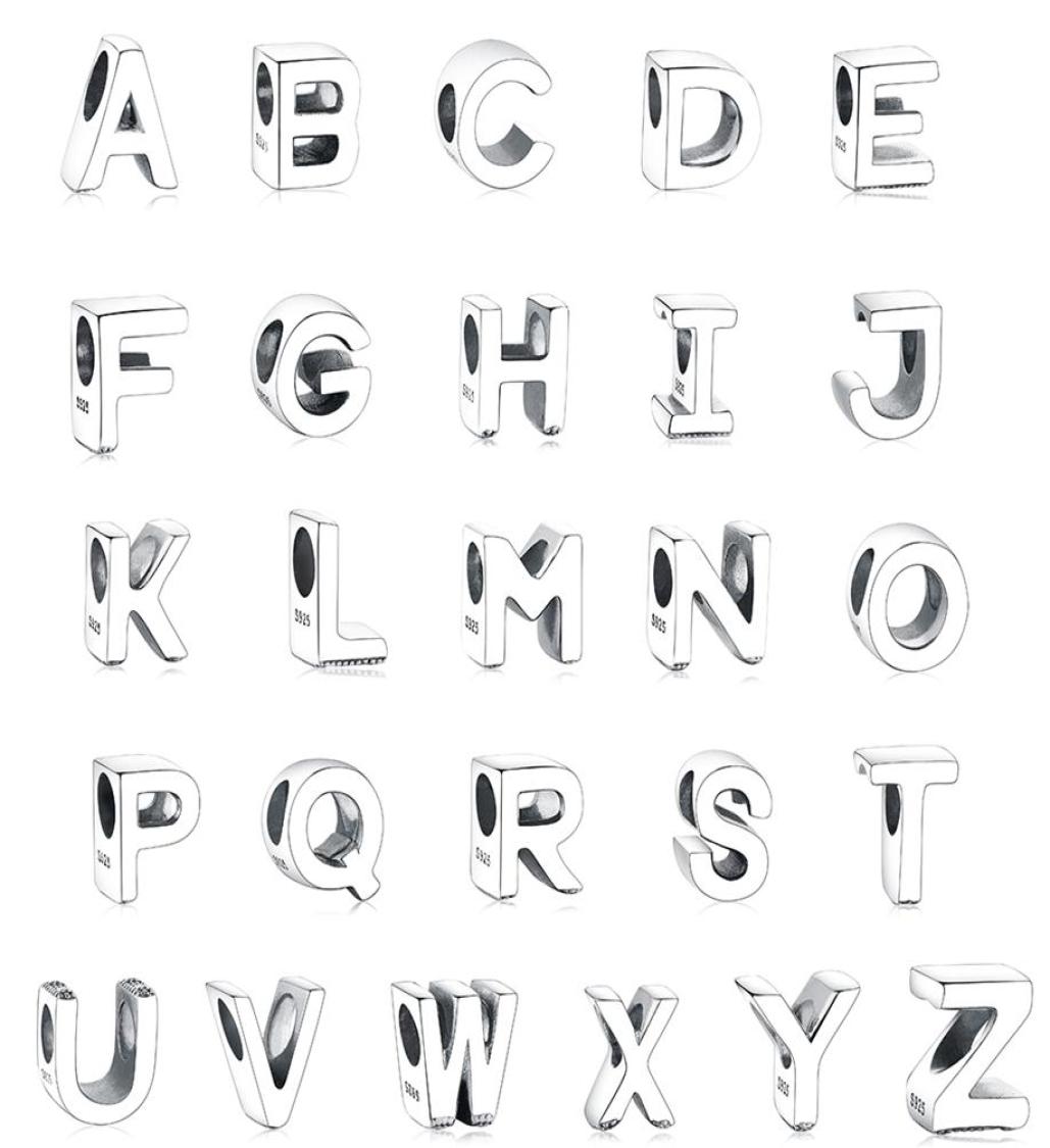 Fit Original ra Charms Bracelet 925 Sterling Silver Alphabet Letter AZ Beads Kralen DIY For Jewelry Making Berloque266N468484
