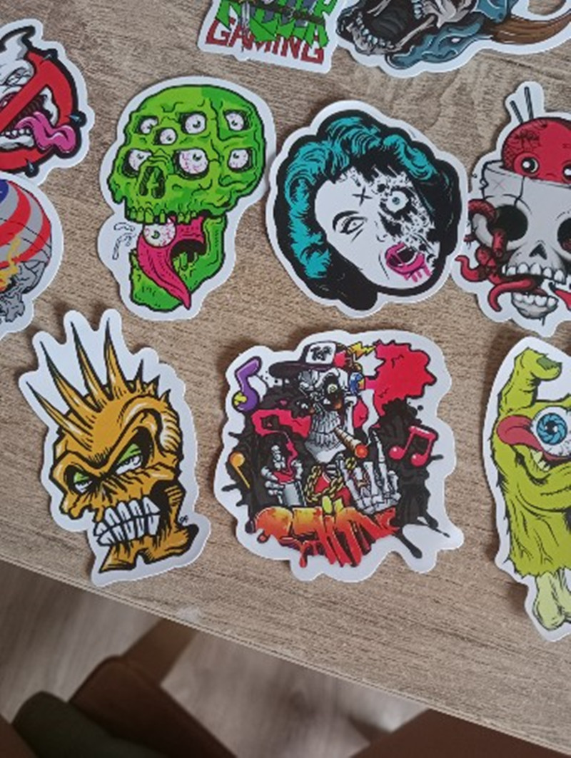 50pcs Waterproof Laptop Skull Horrible Stickers Graffiti Patches Decals for Car Bike Motorcycle Bicycle Luggage Skateboard Guitar Helmet DIY Sticker