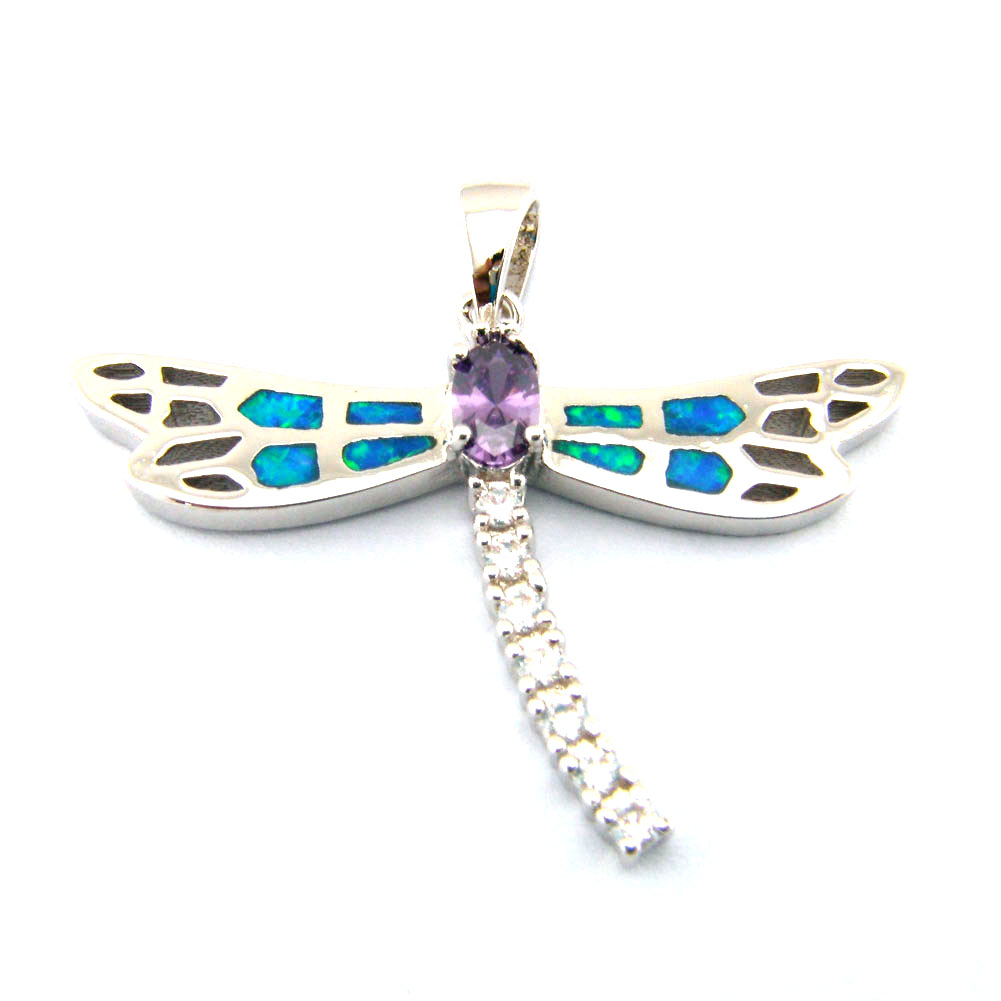 Hot selling mexican opal pendant dragonfly pendant 925 stamped