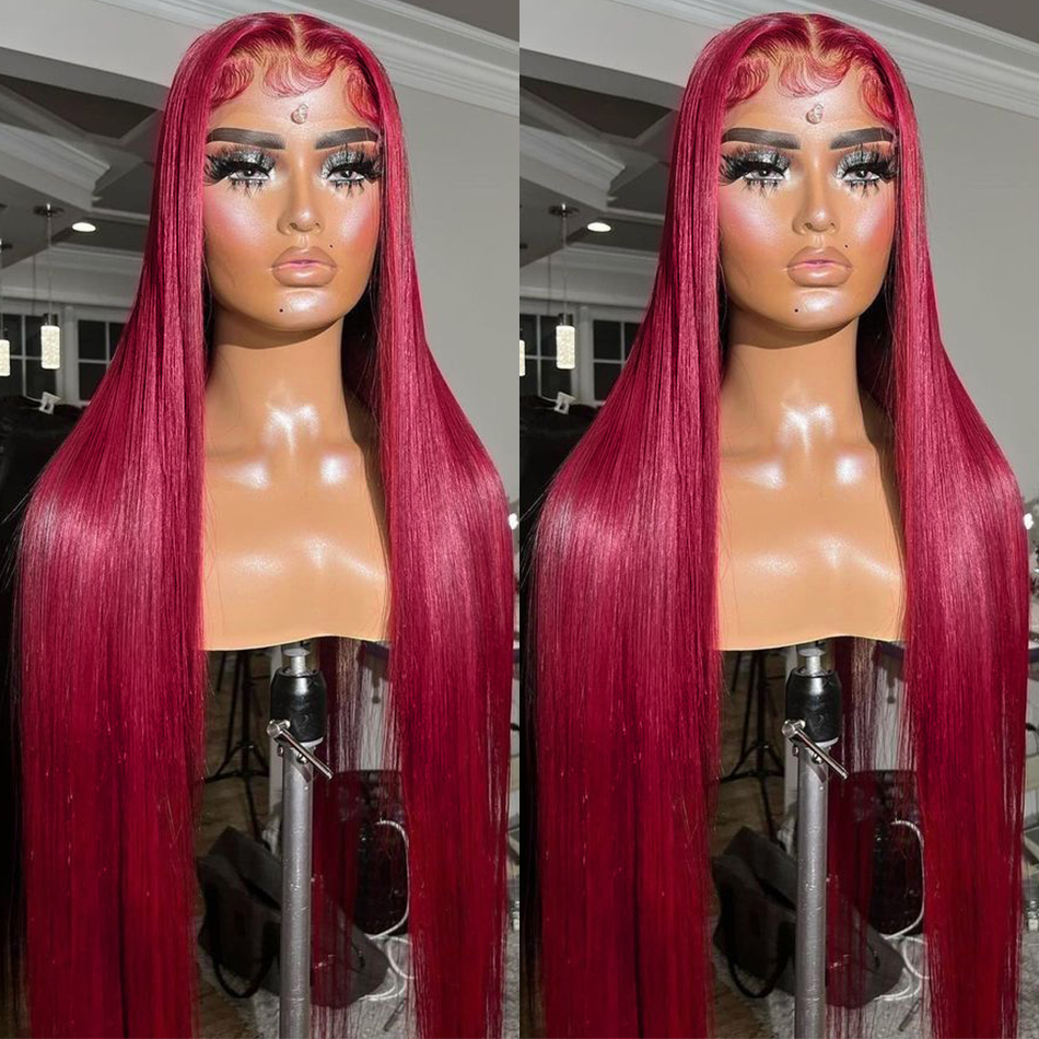 250 Density 13x4 Straight Lace Frontal Human Hair Wigs Ginger Chocolate Brown Transparent Wig Colored Wigs For Women Synthetic