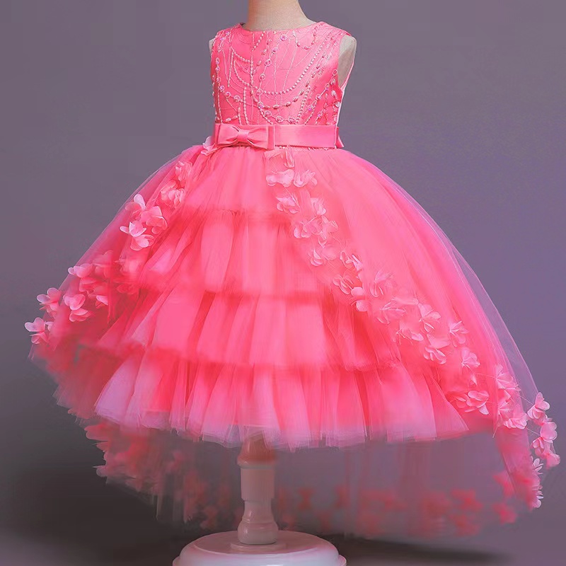 Wer Girl Dresses Weddings Sleeveless Tulle Party Dress For Kids Girls Lace Appliques Princess Ball Gown Pageant 403 6660311