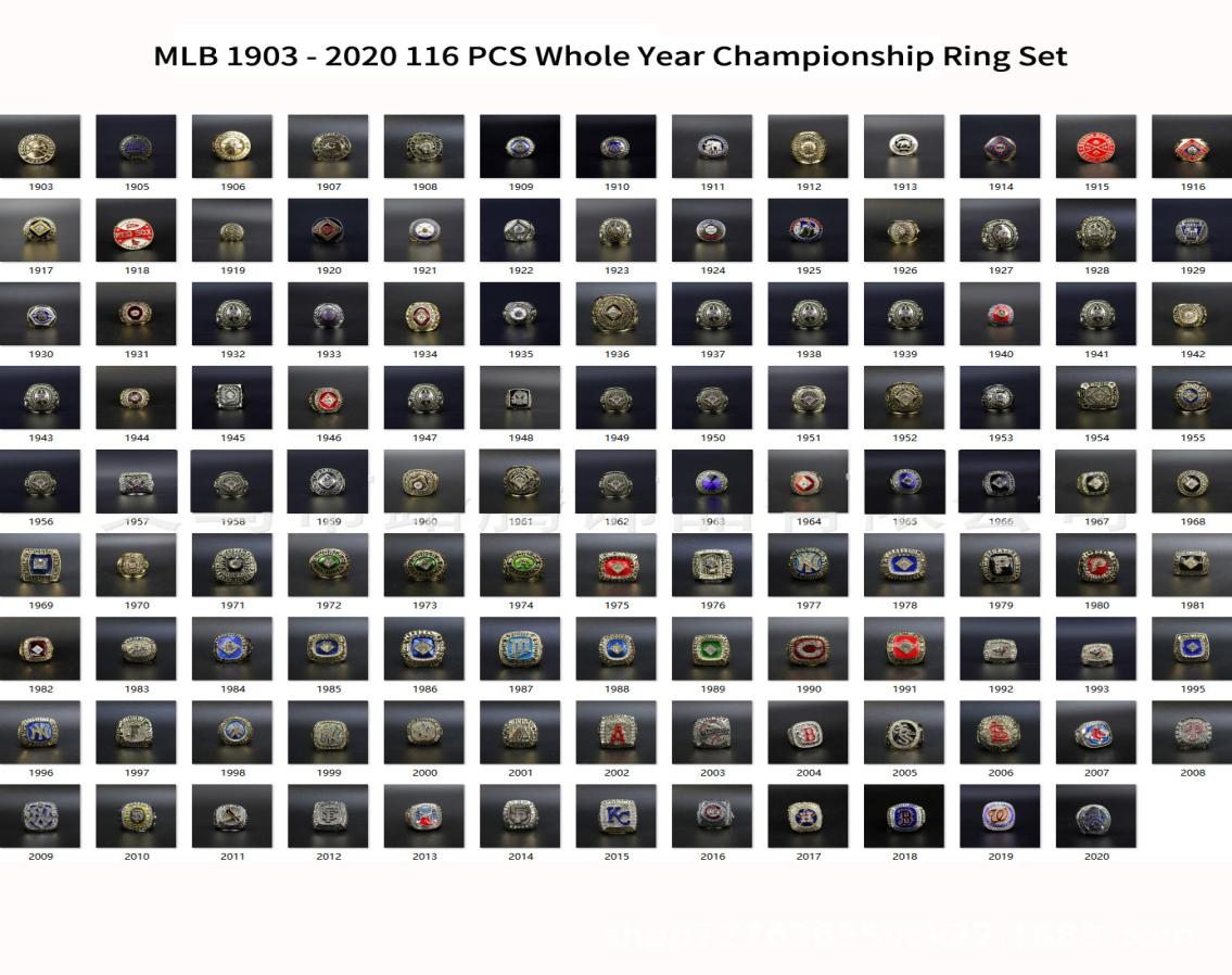 116pcs 1903 to 2021 Baseball Team champions Championship Ring Set Souvenir Men Fan Gift 20204981933
116pcs 1903 to 2021 Baseball Team champions Championship Ring Set Souvenir Men Fan Gift 20204981933