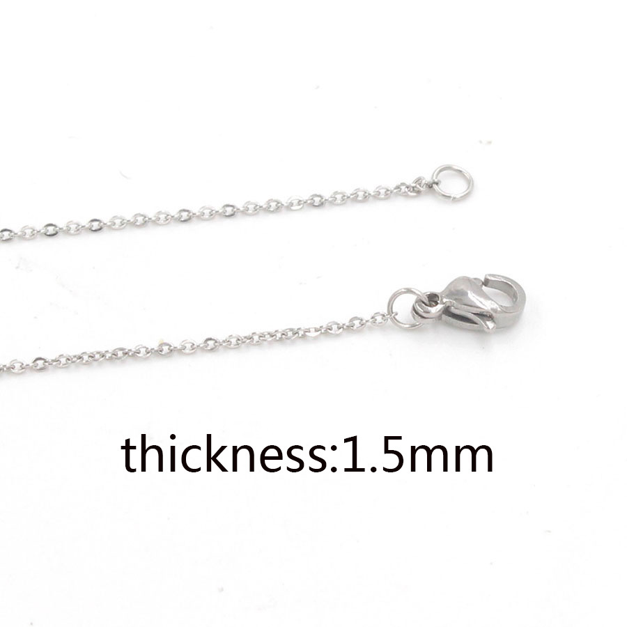 18k Gold Chain Necklace For Women Men Silver 1mm Box Chain Necklace Stainless Steel Jewelry with Spring Ring Clasp1.5 2mm