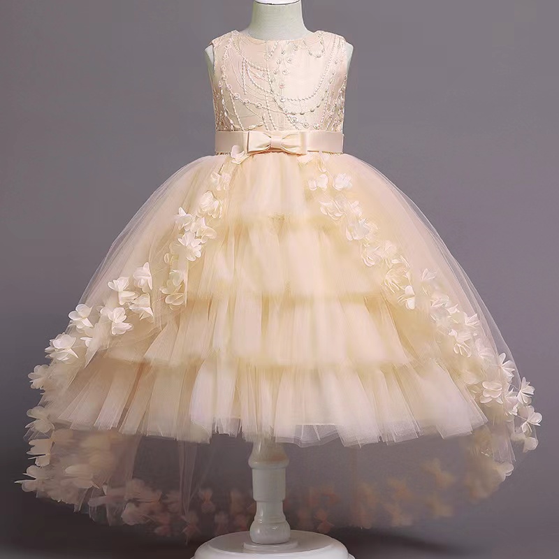 Wer Girl Dresses Weddings Sleeveless Tulle Party Dress For Kids Girls Lace Appliques Princess Ball Gown Pageant 403 6660311