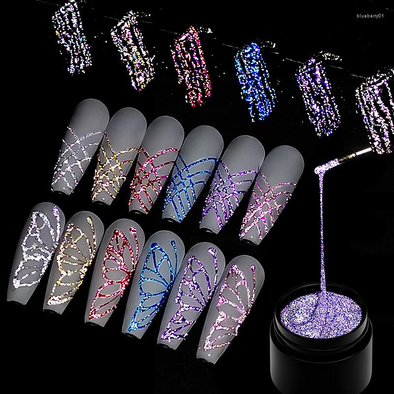 Nail Gel MEET ACROSS 5ml Reflective Glitter Spider Shiny Dark Flashy Line Wire Pulling Silk Polish Soak Off UV Painting, W1569
Nail Gel MEET ACROSS 5ml Reflective Glitter Spider Shiny Dark Flashy Line Wire Pulling Silk Polish Soak Off UV Painting, W1569