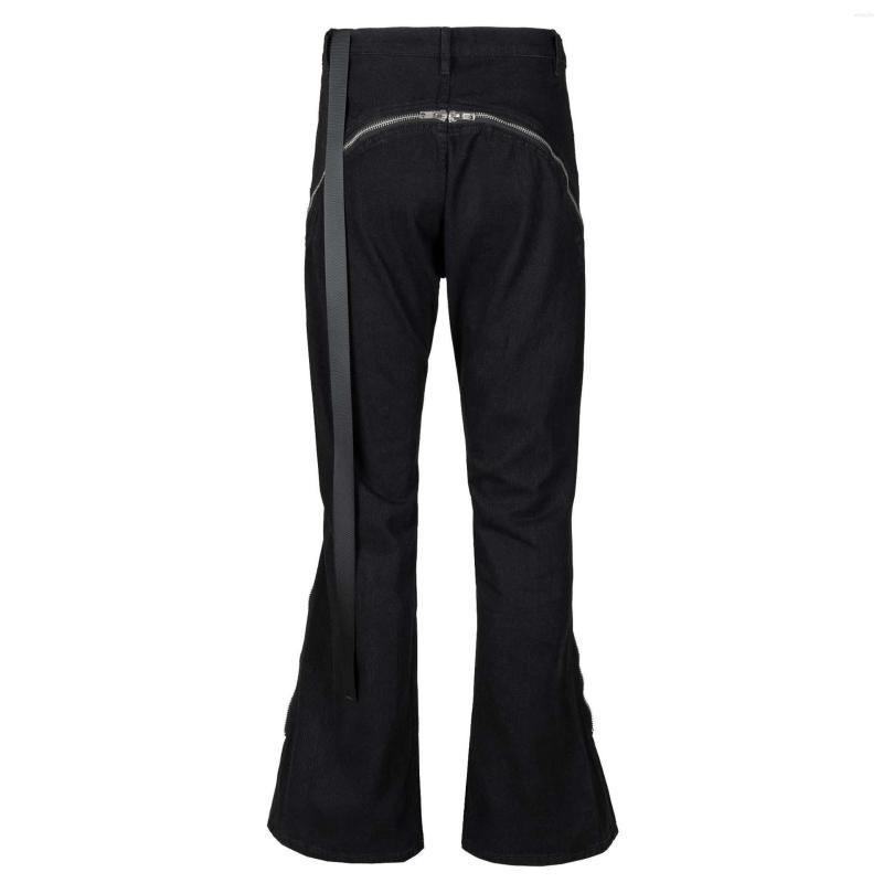 Men's Jeans Vintage Screw Twist Black Micro Flared Jean Men Hip Hop Diagonal Zipper Loose Wide Pants Unisex Streetwear Denim