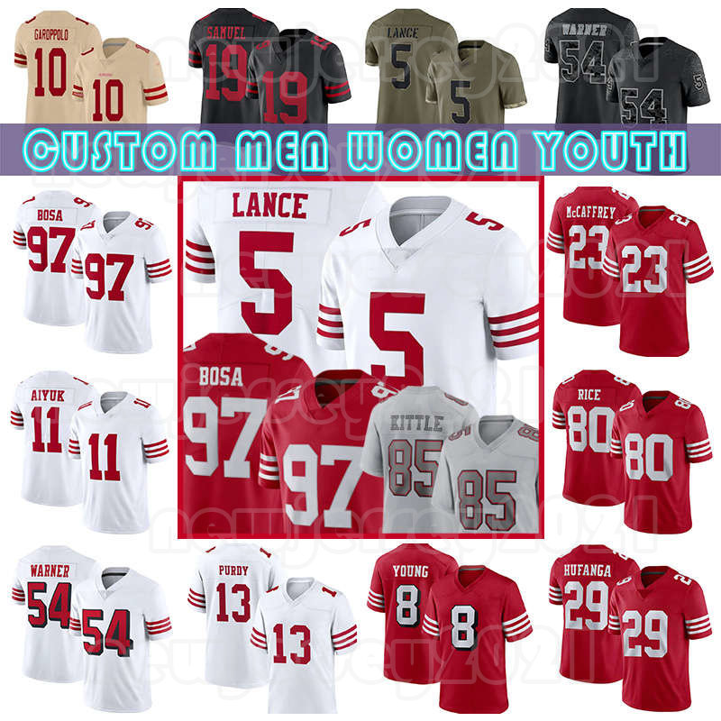 Deebo Samuel Trey Lance George Kittle Football 13 Brock Purdy Talanoa Hufanga Nick Bosa Jerseys 23 Christian McCaffrey Jerry Rice Jimmy Garoppolo Fred Warner Aiyuk, Custom youth2022(49ren)
Deebo Samuel Trey Lance George Kittle Football 13 Brock Purdy Talanoa Hufanga Nick Bosa Jerseys 23 Christian McCaffrey Jerry Rice Jimmy Garoppolo Fred Warner Aiyuk, Custom youth2022(49ren)