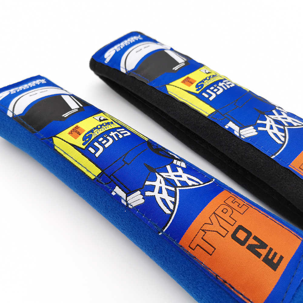 Safety Belts Accessories VEHICAR SPOON Universal TYPE Sport Car Racing Seat Belt Covers Car Safety Belt Pad Cotton For Driver Shoulder Protector T2212