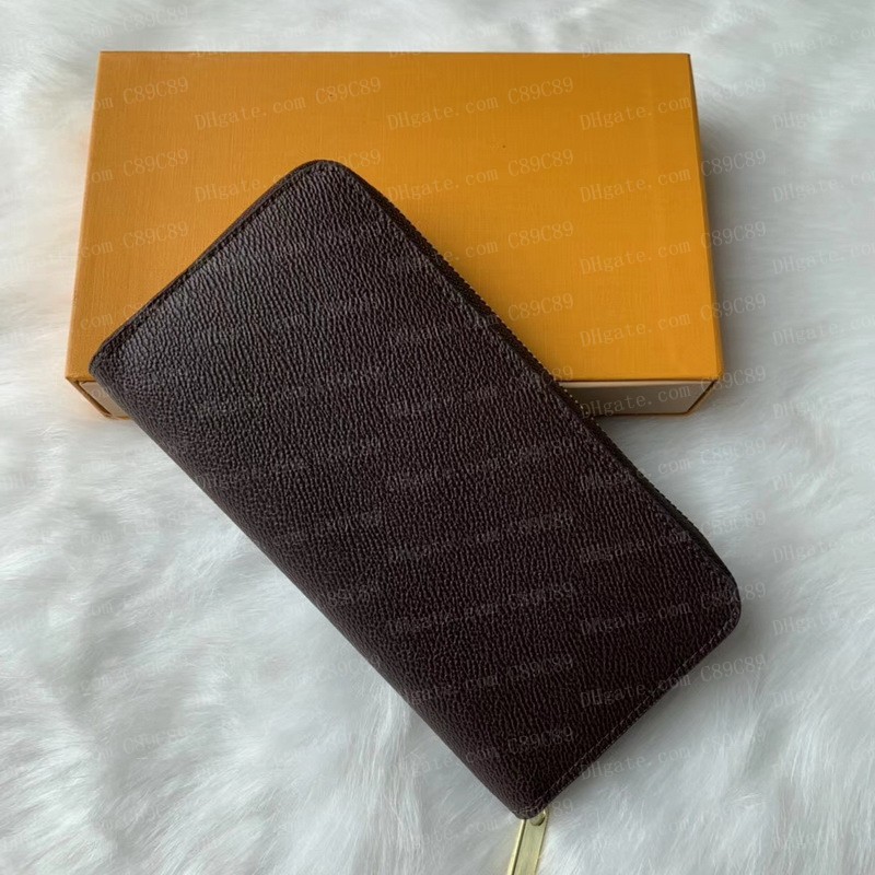 Designer Wallet Luxury Clutch Women Wallets Classic Men Single Zipper Wallet Purse Card Holder PU Leather With Box Dust Bag
