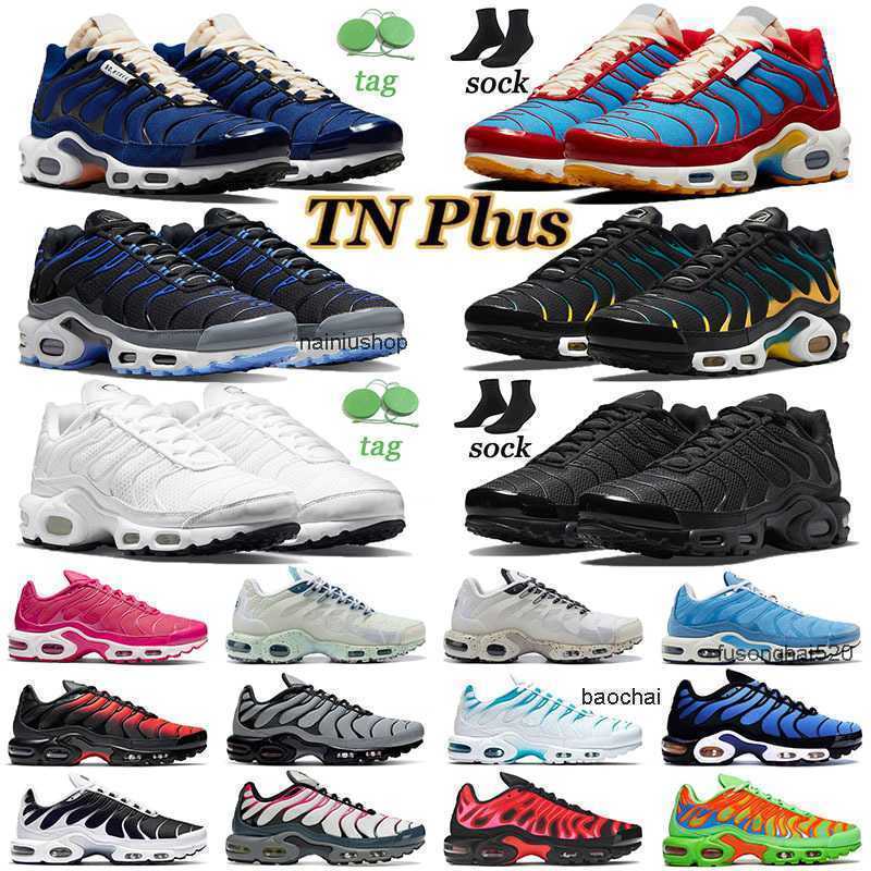 Casual Designer TN Plus Running Shoes for Men Women Trainers Running Club 3D Black Teal Yellow University Blue Oreo Bred Terrascape Spray paint Tns