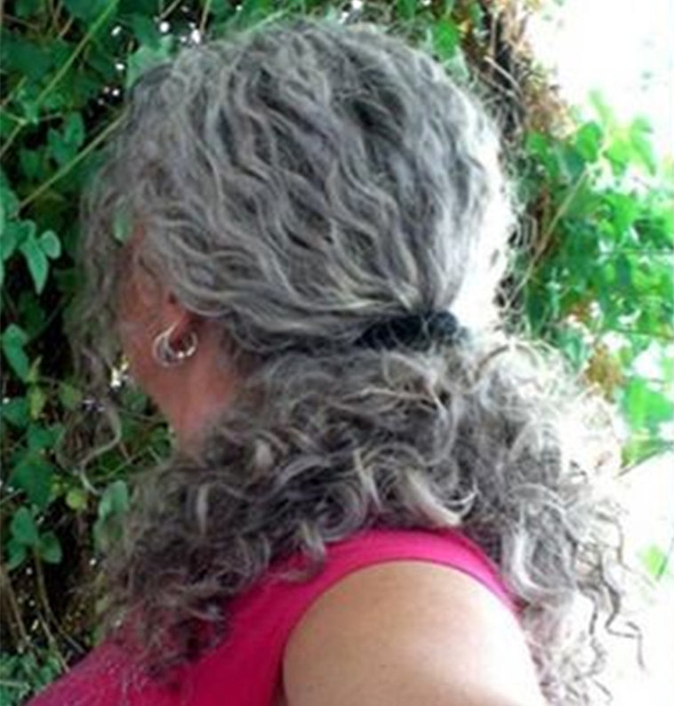Salt and pepper gray lock braids ponytail silver grey coily curly brazilian hair drawstring ponytail clip in salt& pepper braids crinkle curls free sh