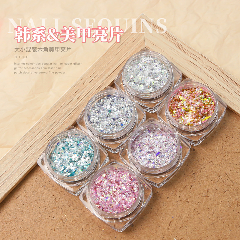 6Box Holographic Hexagon Nail Glitter Acrylic Powder Sparkly Flakes Slices Shiny Sequin Paillette Christmas Decoration
6Box Holographic Hexagon Nail Glitter Acrylic Powder Sparkly Flakes Slices Shiny Sequin Paillette Christmas Decoration