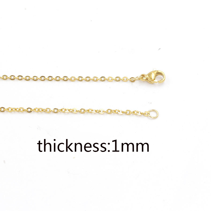 18k Gold Chain Necklace For Women Men Silver 1mm Box Chain Necklace Stainless Steel Jewelry with Spring Ring Clasp1.5 2mm