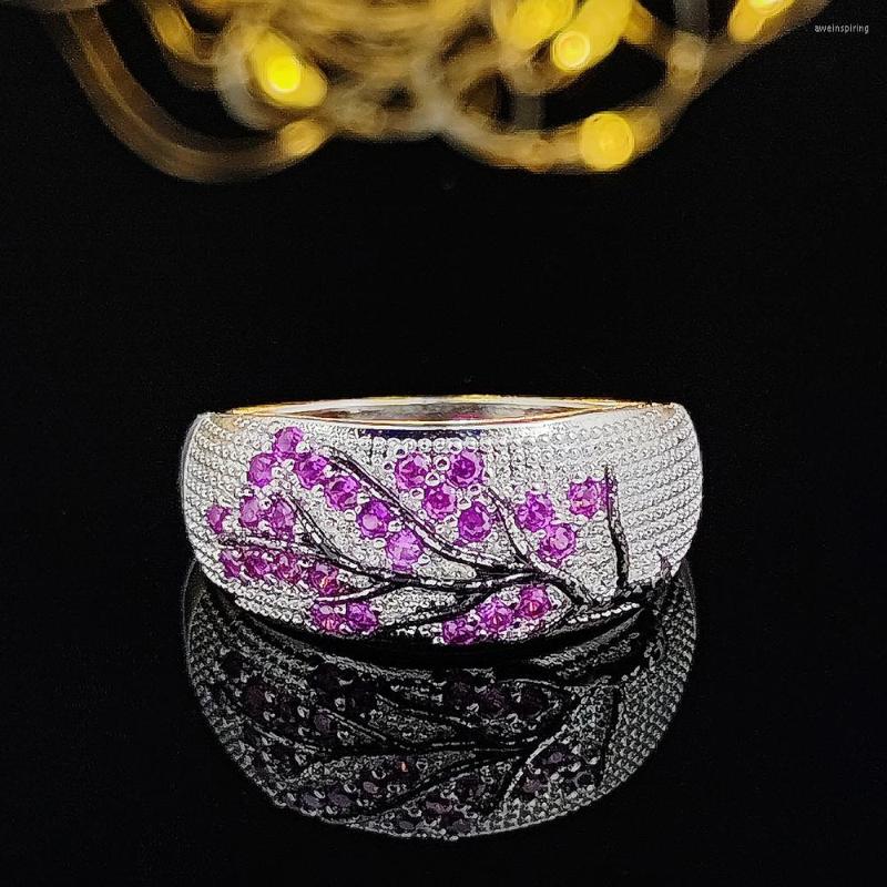 Wedding Rings 2022 Luxury Branches Tree Pink Silver Color Engagement Ring For Women Anniversary Gift Jewelry Bulk Sell R6165
Wedding Rings 2022 Luxury Branches Tree Pink Silver Color Engagement Ring For Women Anniversary Gift Jewelry Bulk Sell R6165