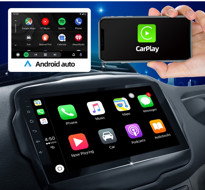 2G+32G 10.1 Inch Car Stereo Wireless Apple Carplay Android Auto Mirror Link Monitor GPS Navigation FM Radio Audio Receiver HiFi IPS Display With Back 