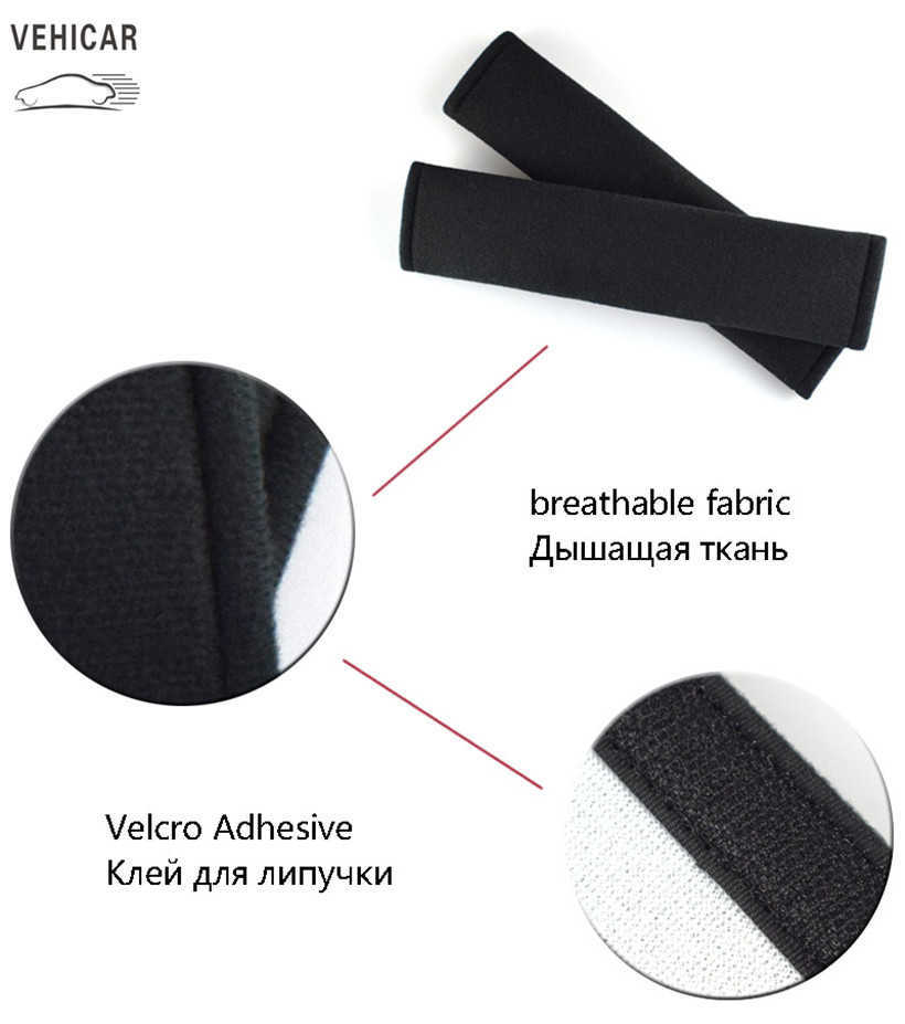 Safety Belts Accessories VEHICAR RECARO 2PCS Cars Seat Belt Cover Shoulder Protector Vehicle DIY Kids Care Seatbelt Pad Car Relax Accessories T221212