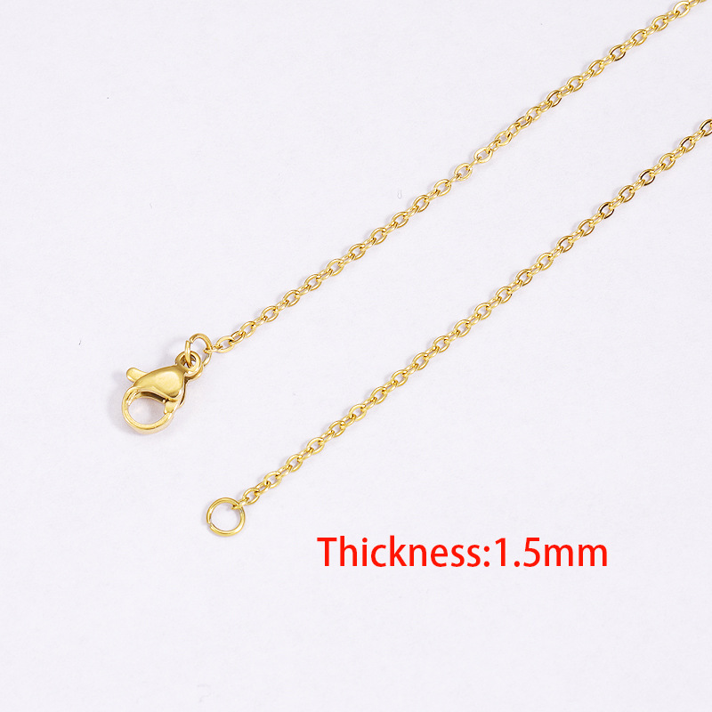 18k Gold Chain Necklace For Women Men Silver 1mm Box Chain Necklace Stainless Steel Jewelry with Spring Ring Clasp1.5 2mm
