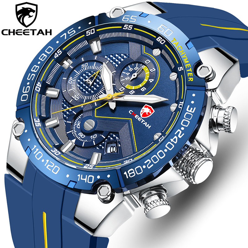 New cheetah watch men's large dial waterproof quartz watch sports chronograph, Black
New cheetah watch men's large dial waterproof quartz watch sports chronograph, Black