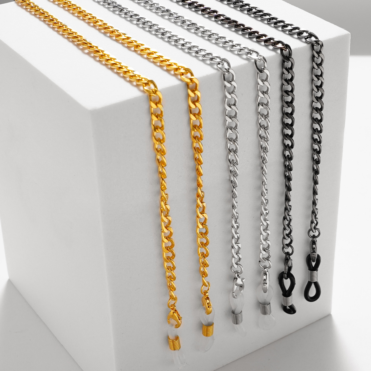 Simple Link Chain For Glasses Mask Lanyard Women Men Stainless Steel Gold Color Sunglasses Chains Eyewear Cord Strap