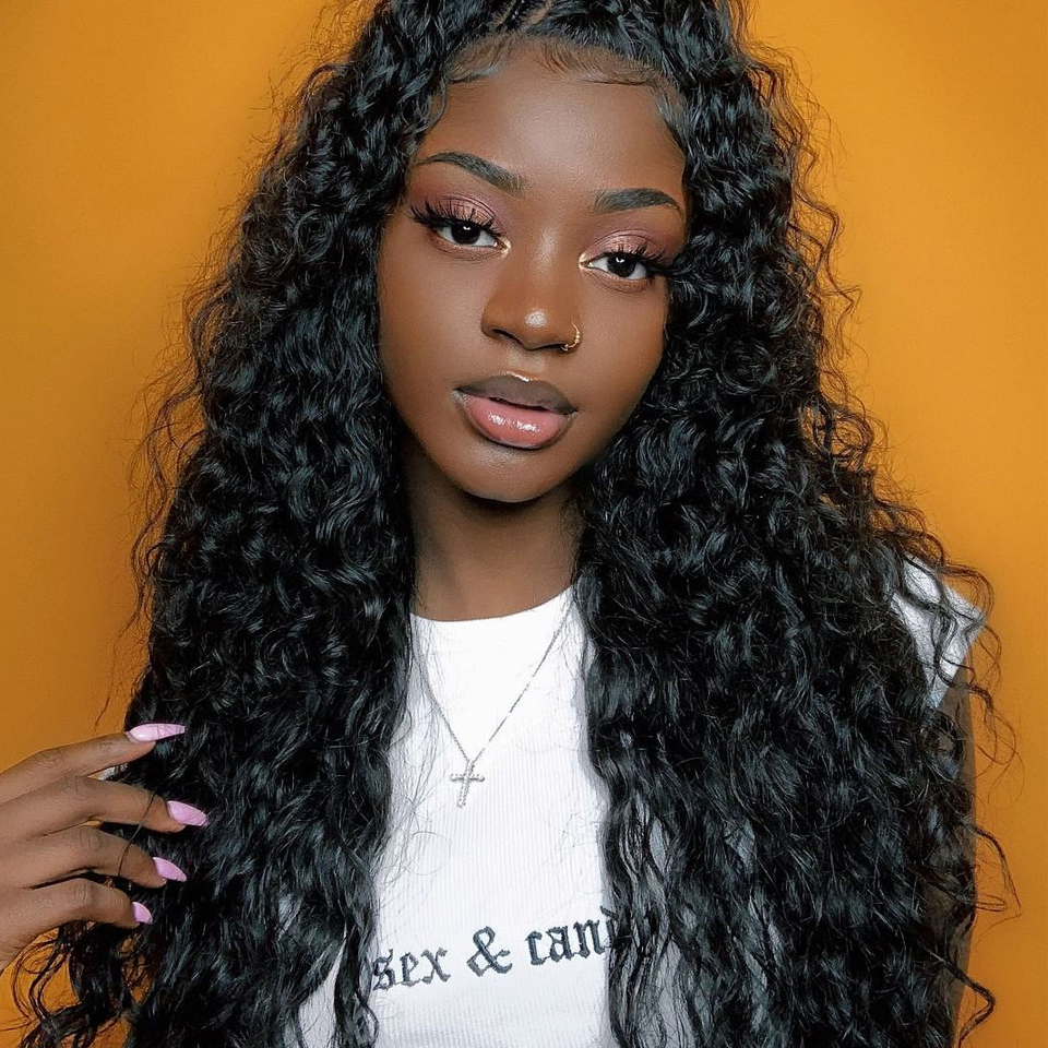 Free shipping 30 Inch Water Lace Front Wigs For Black Women Curly Full Human Hair 360 Wet And Wavy Loose Deep Wave Frontal Wig