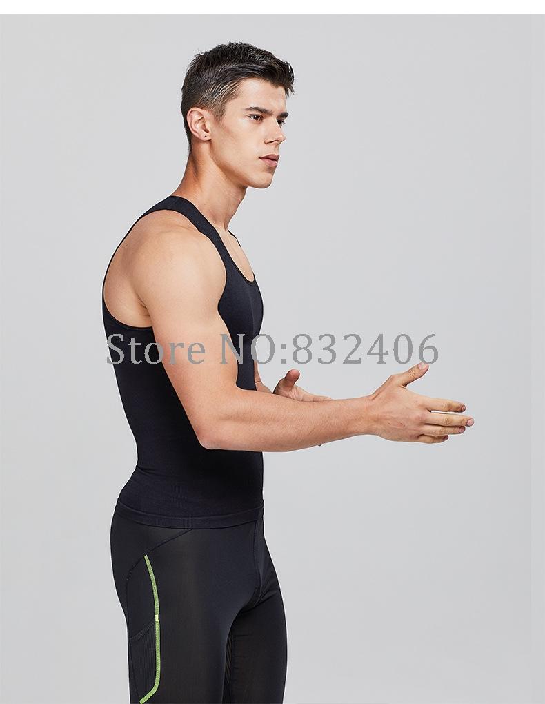 Men's Body Shapers Mens Posture Corrector T Shirt Tight Chest Shaper For Male Waist Belt Belly Stomach Control Shapewear Vest Tops