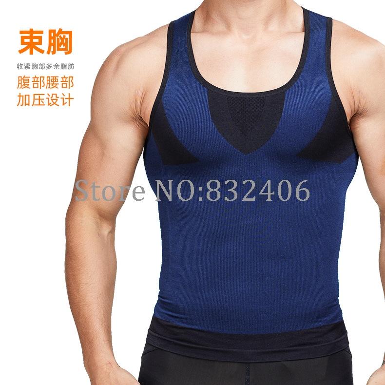 Men's Body Shapers Mens Posture Corrector T Shirt Tight Chest Shaper For Male Waist Belt Belly Stomach Control Shapewear Vest Tops