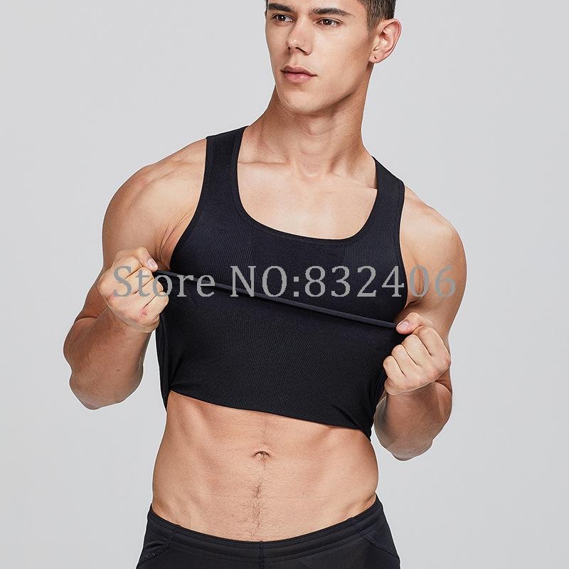 Men's Body Shapers Mens Posture Corrector T Shirt Tight Chest Shaper For Male Waist Belt Belly Stomach Control Shapewear Vest Tops