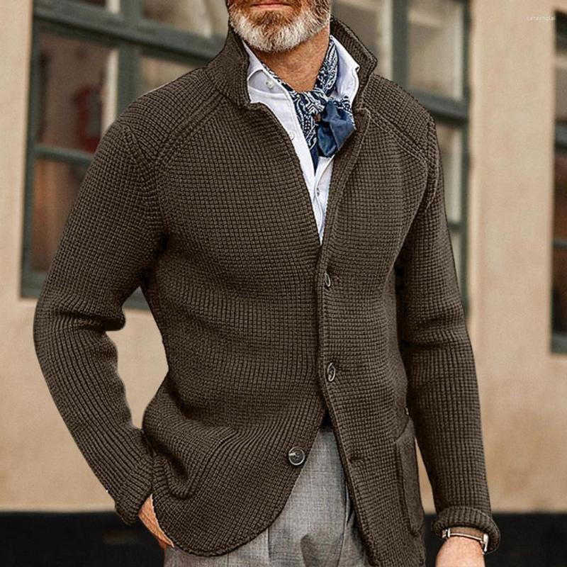 Men' Sweaters Sweater Coat Men Stand Collar Long Sleeve Pockets Thickened Autumn Winter Solid Color Buttons Placket Knitted Outerwear, Black
Men' Sweaters Sweater Coat Men Stand Collar Long Sleeve Pockets Thickened Autumn Winter Solid Color Buttons Placket Knitted Outerwear, Black