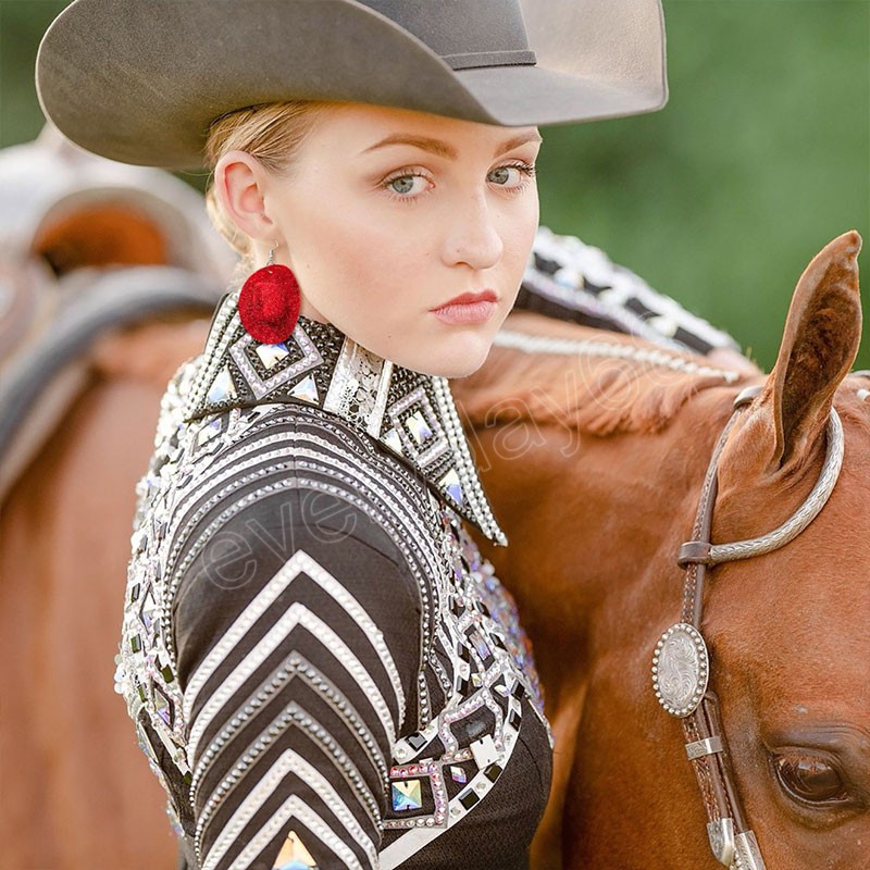 Vintage Cowboy Hat Shape Dangle Hook Earrings Big Pendant Resin Earring For Women Girls Fashion Jewelry Party Gifts