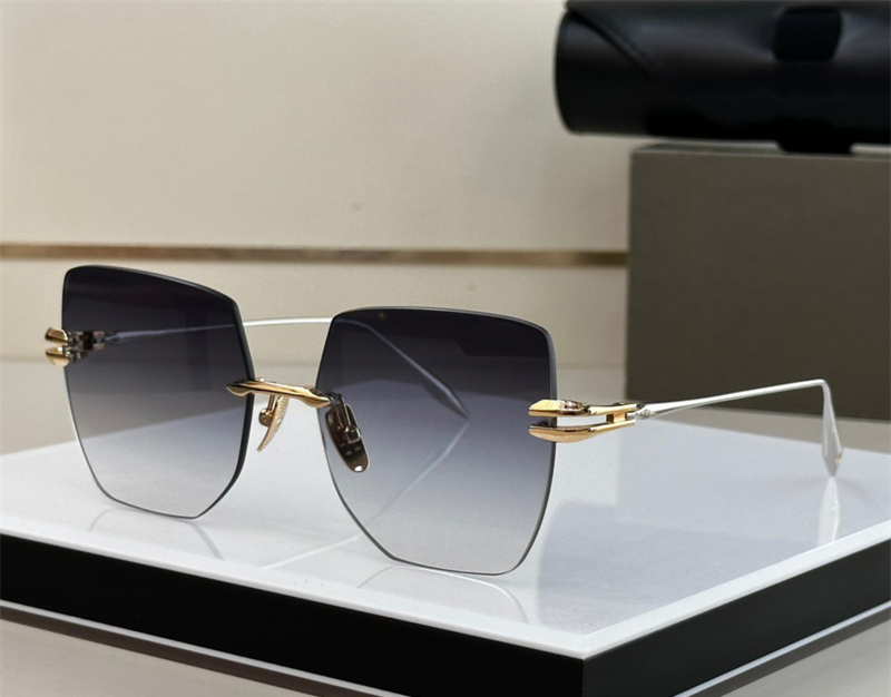 Fashion designer women EMBRA sunglasses classic metal square shape frameless sun glasses summer elegant versatile style top quality UV Protection come with case