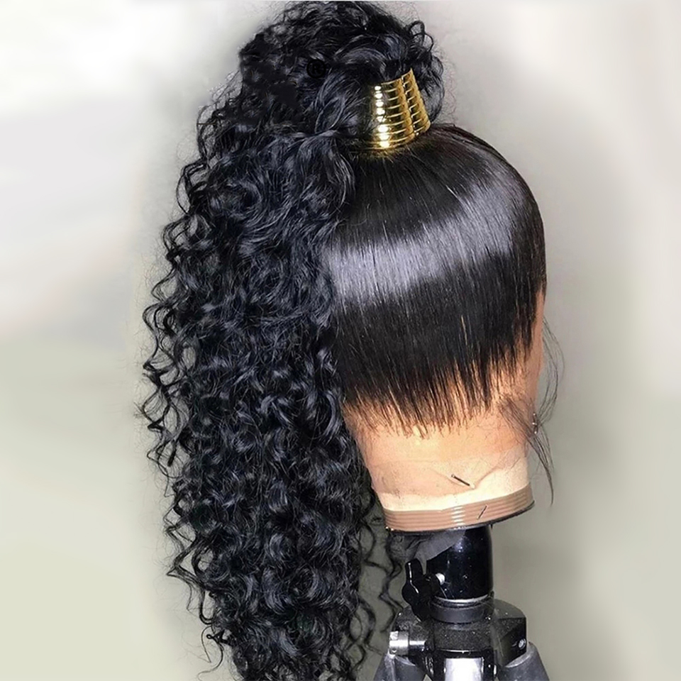 360 Deep Wave Hd Lace Frontal Wig Brazilian Curly Human Hair Wigs For Women 30 Inch 13x4 Wet And Wavy Synthetic Wig Preplucked