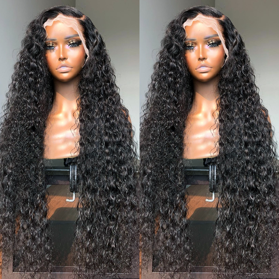 360 Deep Wave Hd Lace Frontal Wig Brazilian Curly Human Hair Wigs For Women 30 Inch 13x4 Wet And Wavy Synthetic Wig Preplucked
