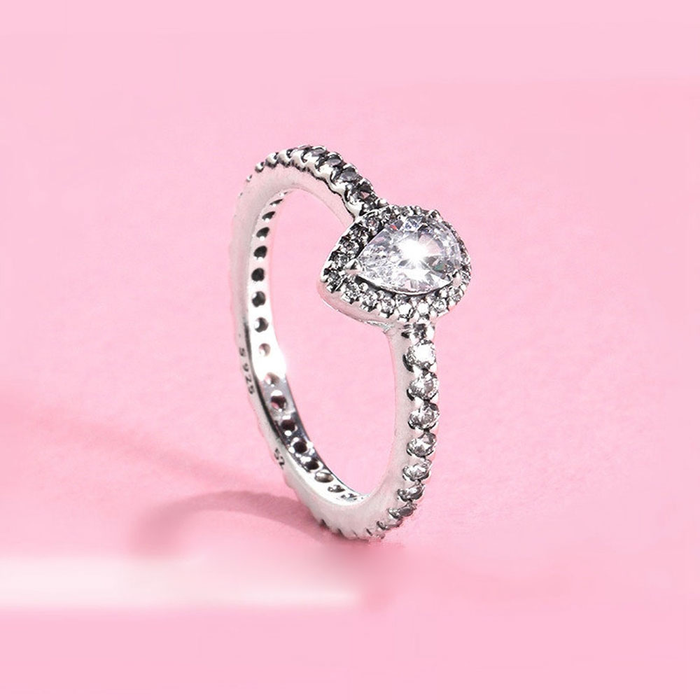 925 Sterling Silver Classic Teardrop Halo Ring with Cz Fit Pandora Jewelry Engagement Wedding Lovers Fashion Ring For Women
925 Sterling Silver Classic Teardrop Halo Ring with Cz Fit Pandora Jewelry Engagement Wedding Lovers Fashion Ring For Women