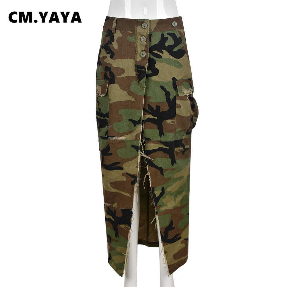 Skirts CM.YAYA Elegant Women Fashion Camouflage High Side Slit Button Front Waist Pocket Side Slim Maxi Long Skirt T221214, Beige
Skirts CM.YAYA Elegant Women Fashion Camouflage High Side Slit Button Front Waist Pocket Side Slim Maxi Long Skirt T221214, Beige