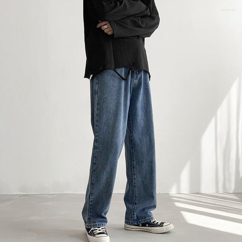 Men's Jeans Summer High Street Casual Classic Baggy Pants Men's Korean Fashion Hip Hop Denim Straight Wide Leg Trousers Pantalones