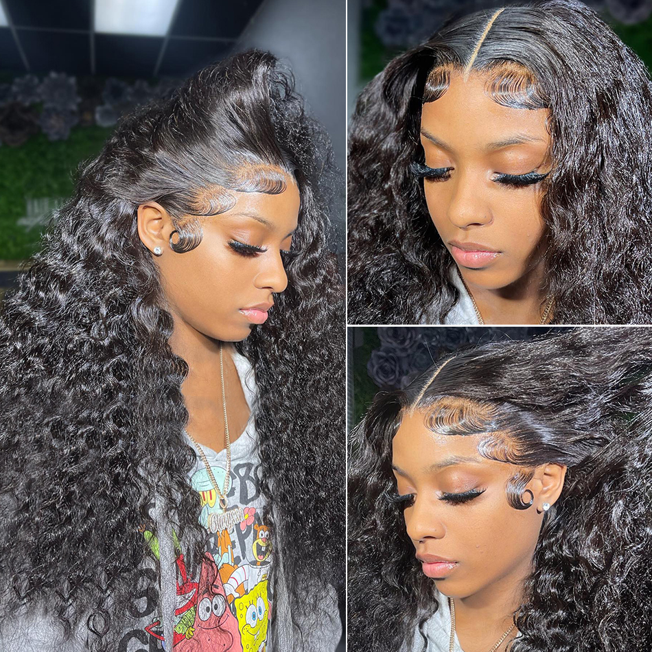 Free shipping 30 Inch Water Lace Front Wigs For Black Women Curly Full Human Hair 360 Wet And Wavy Loose Deep Wave Frontal Wig