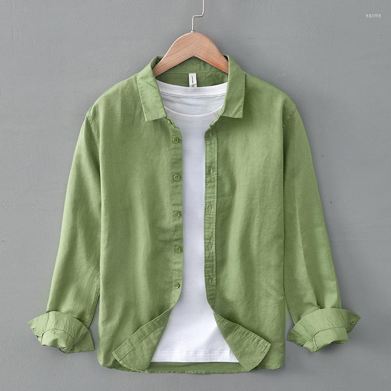 Men's Casual Shirts Designer Solid Green Shirt Men Brand Fashion Cotton Linen Male 5 Colors Long-sleeved Mens Overhemd Chemise
Men's Casual Shirts Designer Solid Green Shirt Men Brand Fashion Cotton Linen Male 5 Colors Long-sleeved Mens Overhemd Chemise