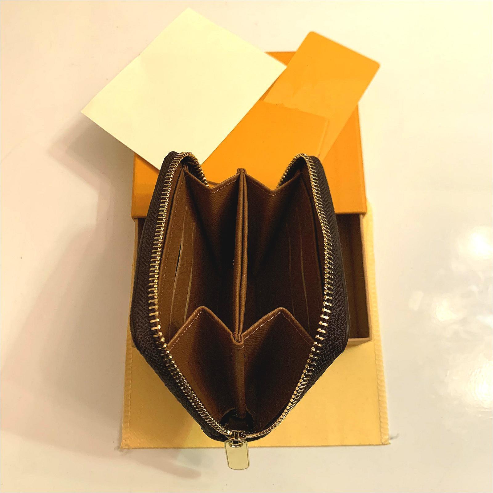 Wallets Holders High quality leather Fashion men's women clutch lady ladies mini wallet zipper wallets purse card holder Purse Bag Y260206