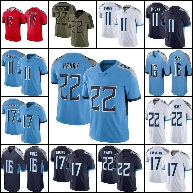 CUSTOM Untouchable Jersey Tennessee''Titans''16 Treylon Burks 22 Derrick Henry Football 17 Ryan Tannehill Mens''nfl