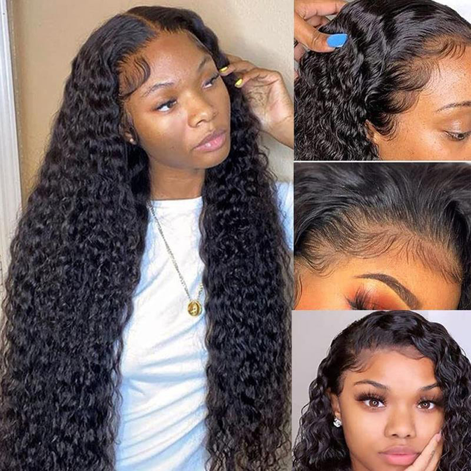 Free shipping 30 Inch Water Lace Front Wigs For Black Women Curly Full Human Hair 360 Wet And Wavy Loose Deep Wave Frontal Wig