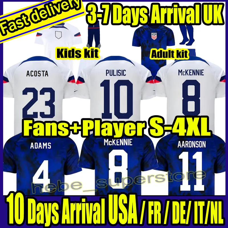 S-4XL 22 23 PULISIC MCKENNIE Soccer Jersey ERTZ ALTIDORE PRESS WOOD MORGAN LLOYD America Football Shirt United States Camisetas USAs USMNT LLETGET MEN Kids Uniform, Adult kit
S-4XL 22 23 PULISIC MCKENNIE Soccer Jersey ERTZ ALTIDORE PRESS WOOD MORGAN LLOYD America Football Shirt United States Camisetas USAs USMNT LLETGET MEN Kids Uniform, Adult kit