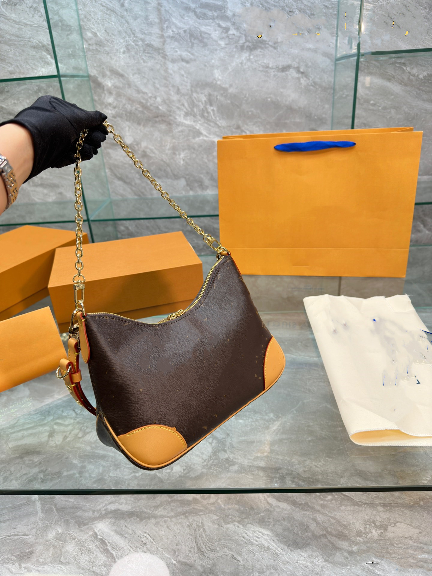 Designers BOULOGNE Bag shoulder Chain totes bag women crossbody Underarm bag designer Monograms leather handbag purse wallet hobo Backpack Dhgate bages pochette, Black
Designers BOULOGNE Bag shoulder Chain totes bag women crossbody Underarm bag designer Monograms leather handbag purse wallet hobo Backpack Dhgate bages pochette, Black