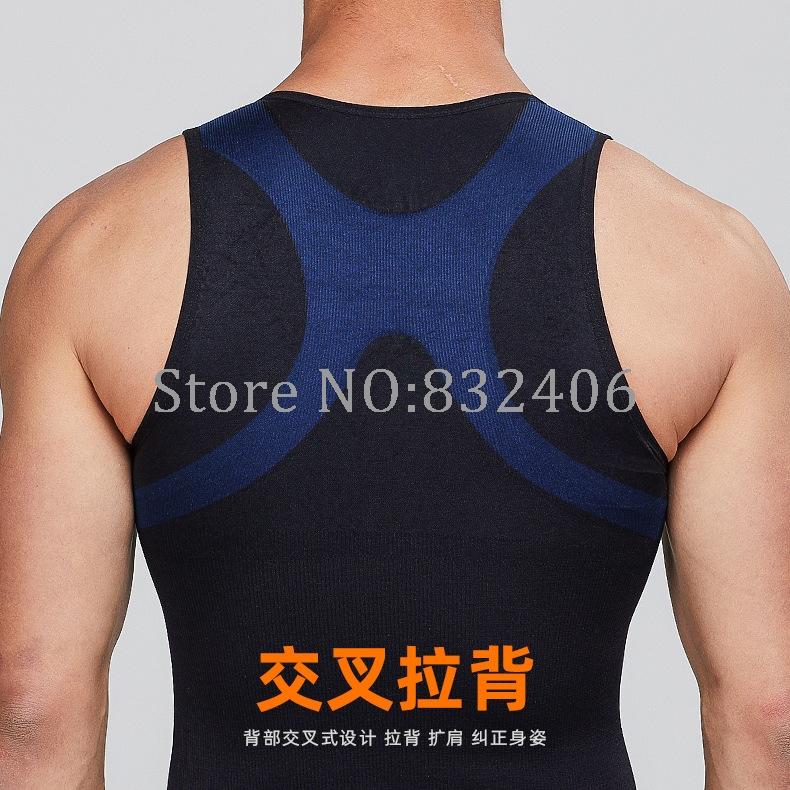 Men's Body Shapers Mens Posture Corrector T Shirt Tight Chest Shaper For Male Waist Belt Belly Stomach Control Shapewear Vest Tops