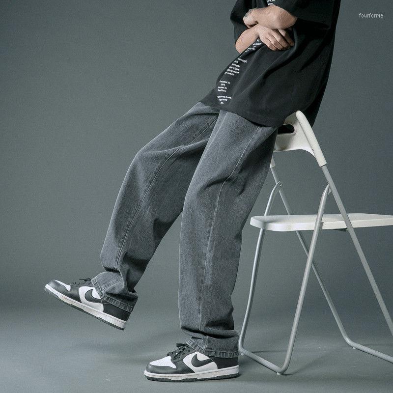 Men's Jeans Summer High Street Casual Classic Baggy Pants Men's Korean Fashion Hip Hop Denim Straight Wide Leg Trousers Pantalones