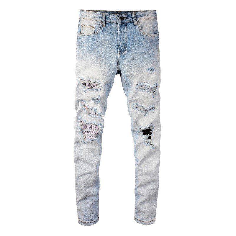 AMR Skinny Ripped Mens Jeans Slim Fit Straight Leg Pencil Pants Holes Distressed Denim Pants Destroyed Washed AM Jean Trousers, Light blue
AMR Skinny Ripped Mens Jeans Slim Fit Straight Leg Pencil Pants Holes Distressed Denim Pants Destroyed Washed AM Jean Trousers, Light blue