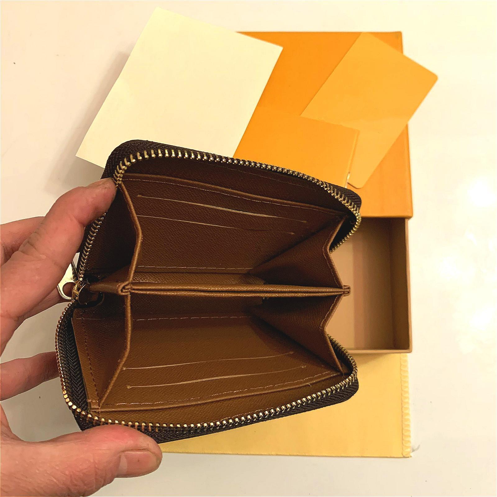 Wallets Holders High quality leather Fashion men's women clutch lady ladies mini wallet zipper wallets purse card holder Purse Bag Y260206