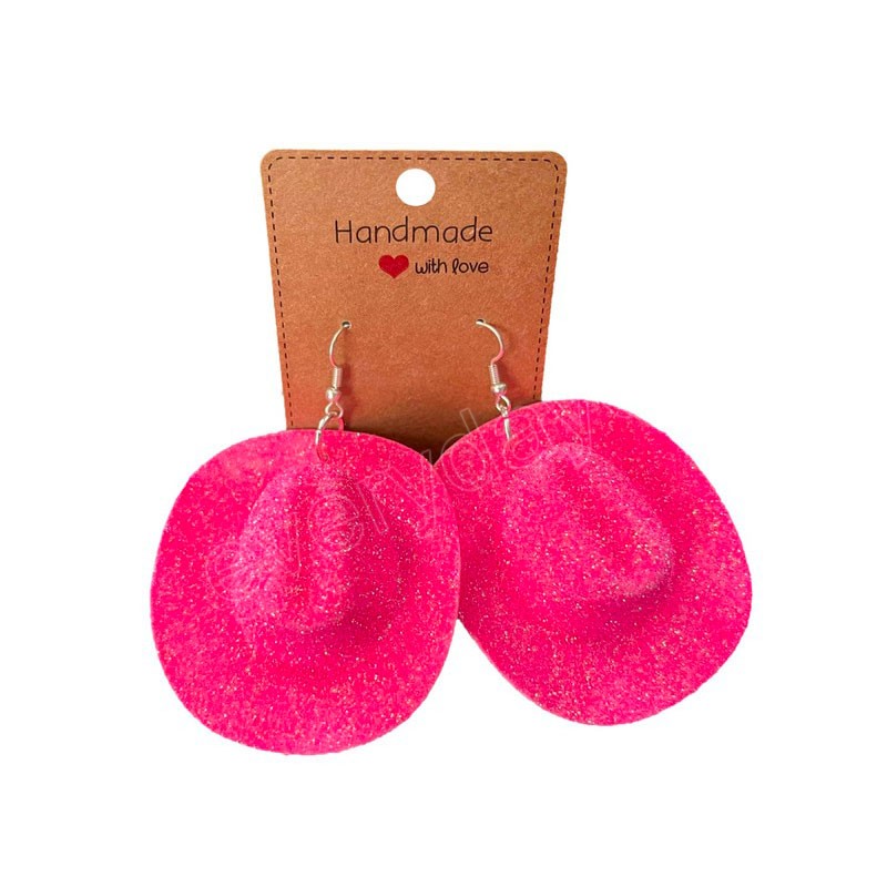 Vintage Cowboy Hat Shape Dangle Hook Earrings Big Pendant Resin Earring For Women Girls Fashion Jewelry Party Gifts