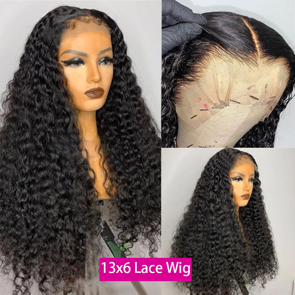 Free shipping 30 Inch Water Lace Front Wigs For Black Women Curly Full Human Hair 360 Wet And Wavy Loose Deep Wave Frontal Wig
